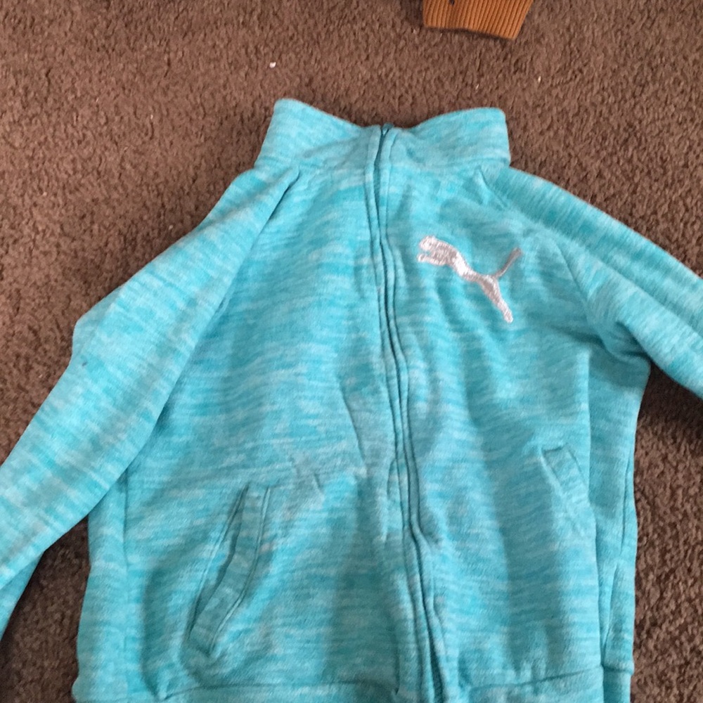 New light blue and white puma jacket